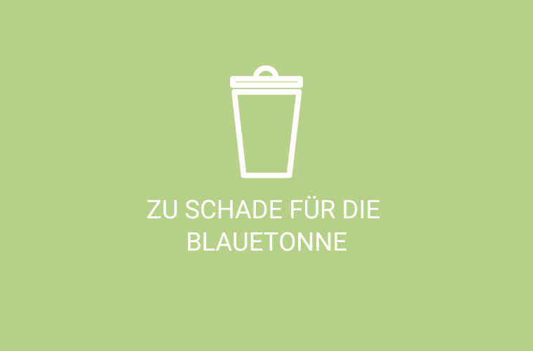 Bedruckte Papiertragetasche Vorteil: zu schade für die blaue Tonne