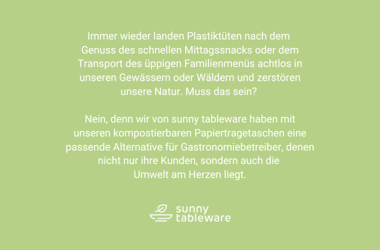 Bedruckte Papiertragetasche Text Umwelt