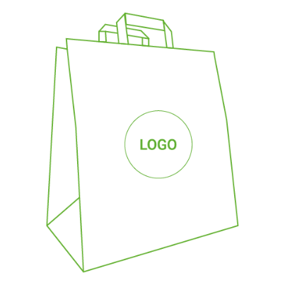 Bedruckte Papiertragetasche durchsichtig mit Logo