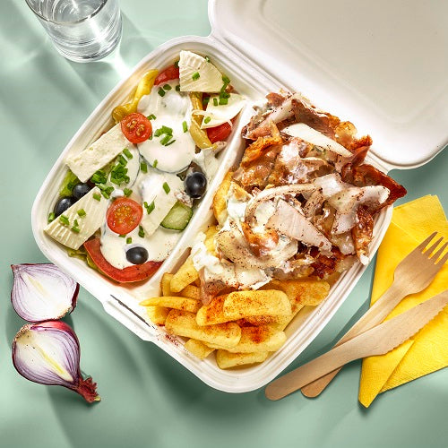 Menübox, 2-geteilt, längs, 203 x 230 x 71 mm - 200 Stk.