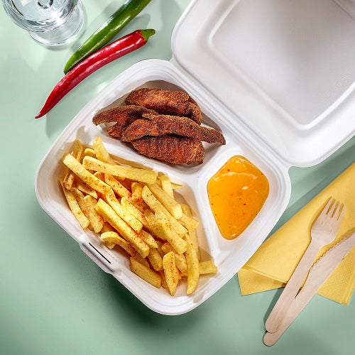 Menübox, 3-geteilt, 203 x 230 x 71 mm - 200 Stk.